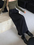 Casual Full Length Side Pocket Loose Skirts With Belt